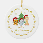 Baby's eerste Kerstmis. Keramisch Ornament (Voorkant)