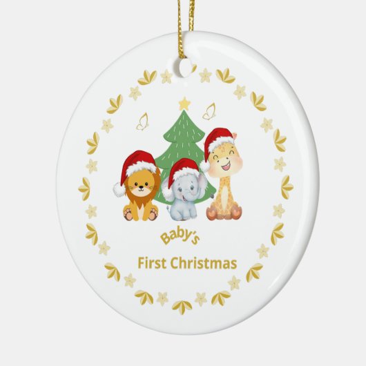 Baby's eerste Kerstmis. Keramisch Ornament (Links)