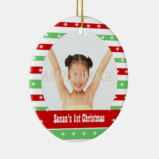 Babys eerste Kerstmis Keramisch Ornament (Rechts)