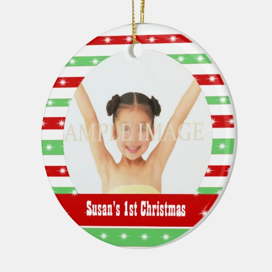 Babys eerste Kerstmis Keramisch Ornament (Links)