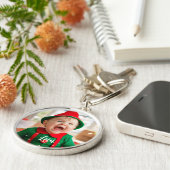 Baby's Eerste Kerstmis | Leerling Elf Sleutelhanger (Zijkant)