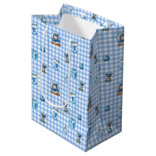 Baby's Eerste Kerstmis Magie! Medium Cadeauzakje (Voorkant Gekanteld)