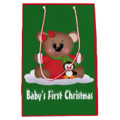 Baby's Eerste Kerstmis medium geschenk tas Cadeauzakje (Voorkant)