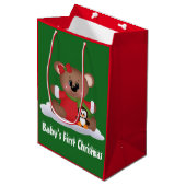 Baby's Eerste Kerstmis medium geschenk tas Medium Cadeauzakje (Voorkant Gekanteld)