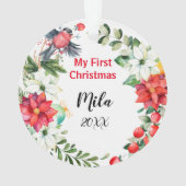 Baby's eerste kerstmis met acrylhoudend Ornament (achterkant)