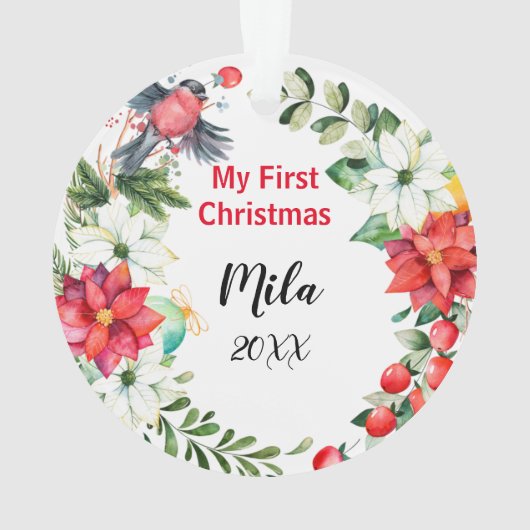 Baby's eerste kerstmis met acrylhoudend Ornament (achterkant)