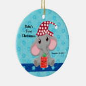 Baby's Eerste Kerstmis met Elephant Ceramic Ornam Keramisch Ornament (Rechts)