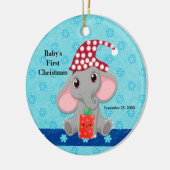 Baby's Eerste Kerstmis met Elephant Ceramic Ornam Keramisch Ornament (Links)
