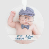 Baby's eerste Kerstmis met foto Ornament (achterkant)