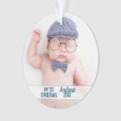 Baby's eerste Kerstmis met foto Ornament (voorkant)