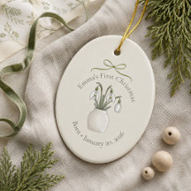 Baby's Eerste Kerstmis met geboortebloem Januari