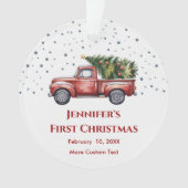 Baby's Eerste Kerstmis met Geboortestatistieken Fo Ornament (voorkant)