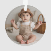 Baby's Eerste Kerstmis met Geboortestatistieken Fo Ornament (achterkant)