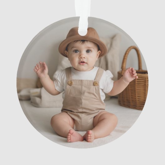 Baby's Eerste Kerstmis met Geboortestatistieken Fo Ornament (achterkant)