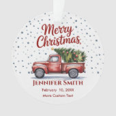 Baby's Eerste Kerstmis met Geboortestatistieken Fo Ornament (voorkant)