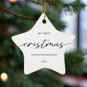 Baby's eerste Kerstmis minimaal Elegant Modern Keramisch Ornament