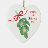 Baby's Eerste Kerstmis~Mistletoe Ornament (Rechts)