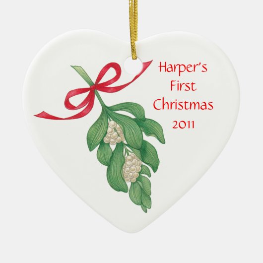 Baby's Eerste Kerstmis~Mistletoe Ornament (Voorkant)