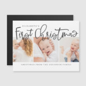 Baby's eerste Kerstmis Moderne Eenvoudige Foto (Voorkant / Achterkant)