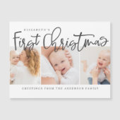 Baby's eerste Kerstmis Moderne Eenvoudige Foto (Voorkant)