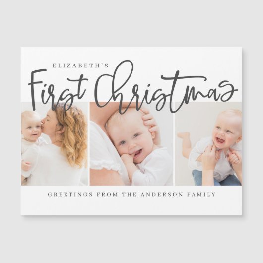 Baby's eerste Kerstmis Moderne Eenvoudige Foto (Voorkant)