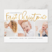 Baby's eerste Kerstmis Moderne Eenvoudige Foto Feestdagenkaart (Voorkant)