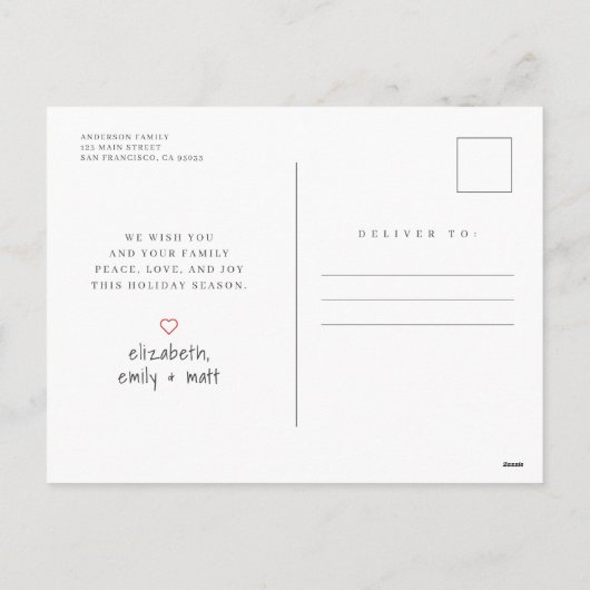 Baby's eerste Kerstmis Moderne Eenvoudige Foto Feestdagenkaart (Achterkant)