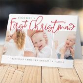 Baby's eerste Kerstmis Moderne Eenvoudige Foto Kaart