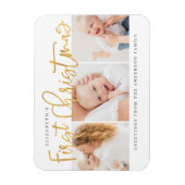 Baby's eerste Kerstmis Moderne Eenvoudige Foto Magneet (Verticaal)