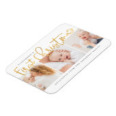 Baby's eerste Kerstmis Moderne Eenvoudige Foto Magneet (Linkerzijde)