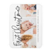 Baby's eerste Kerstmis Moderne Eenvoudige Foto Magneet (Verticaal)