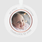 Baby's eerste kerstmis moderne elegante foto ornament (achterkant)