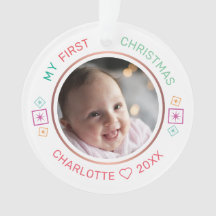 Baby's eerste kerstmis moderne foto