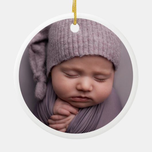 Baby's Eerste Kerstmis Onder het Zee Zeemeermin Fo Keramisch Ornament (Achterkant)