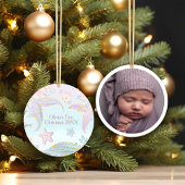 Baby's Eerste Kerstmis Onder het Zee Zeemeermin Fo Keramisch Ornament