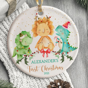 Baby's Eerste Kerstmis Ornament Dinosaurus