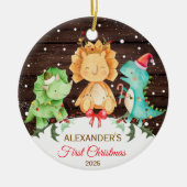 Baby's Eerste Kerstmis Ornament Dinosaurus (Voorkant)