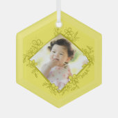 Baby's Eerste Kerstmis Ornament - Geel (Voorkant)