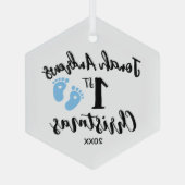 Baby's Eerste Kerstmis Ornament, op maat gemaakt Glas Ornament (Achterkant)