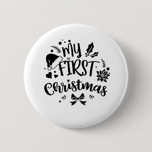 Baby's Eerste Kerstmis Overeenkomstige Familie  Ronde Button 5,7 Cm
