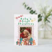 Baby's Eerste Kerstmis Persoonlijk Briefkaart (Staand voorkant)