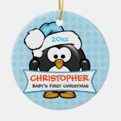 Baby's Eerste Kerstmis Pinguïn Ornament (Voorkant)