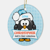 Baby's Eerste Kerstmis Pinguïn Ornament (Links)