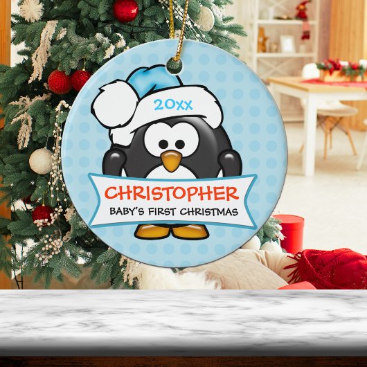 Baby's Eerste Kerstmis Pinguïn Ornament
