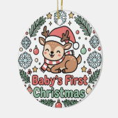 Baby's Eerste Kerstmis Rendier Ornament (Links)