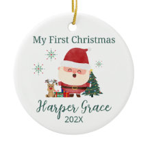 Baby's Eerste Kerstmis Santa Reindeer gepersonalis