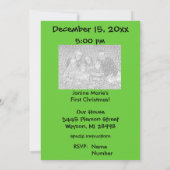 Baby's Eerste Kerstmis Santa Tree Dieren Groen Kaart (Achterkant)