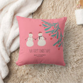 Baby's eerste kerstmis - schattig sneeuwmannenduo kussen (Deken)