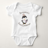 Baby's Eerste Kerstmis Schattige Winter Pinguïn Romper (Voorkant)