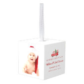 Babys Eerste Kerstmis Schattigee Foto Geboortestat Decoratie (Achter hoekig)